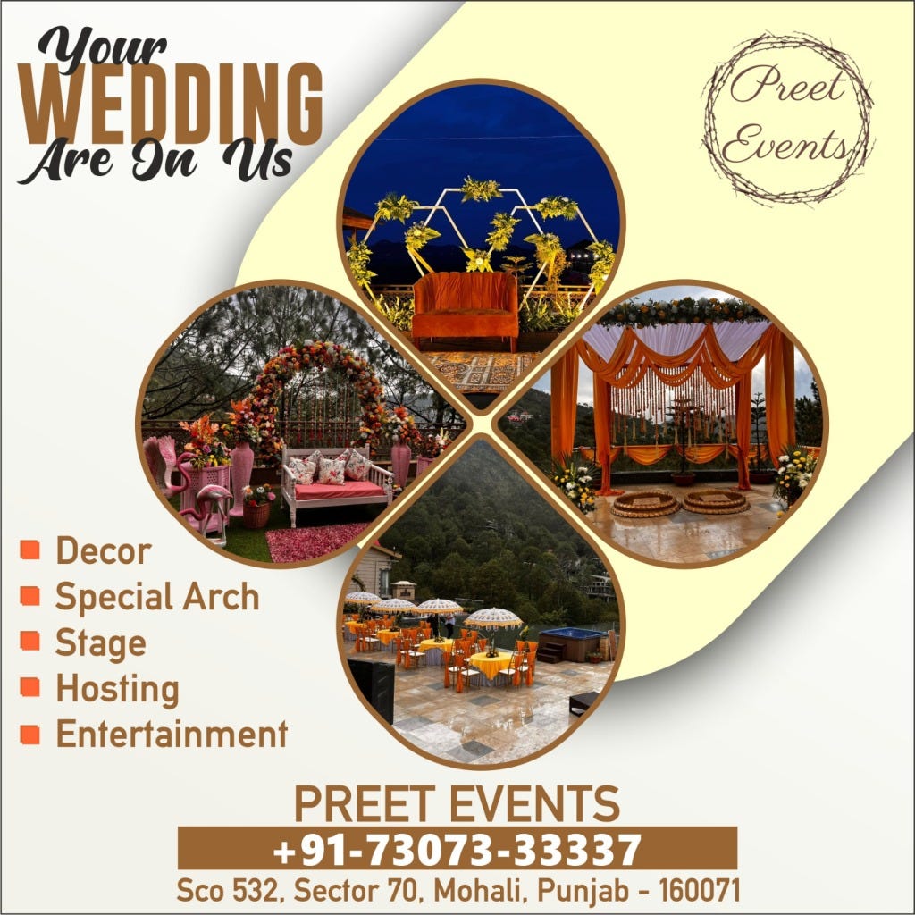 Preet Events & Wedding Planner, Chandigarh road, Zirakpur