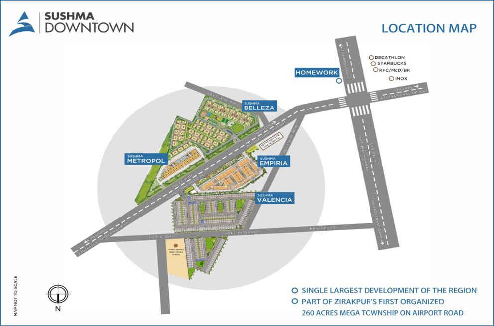 Sushma Belleza 3 BHK Flat for sale on Airport Road Zirakpur