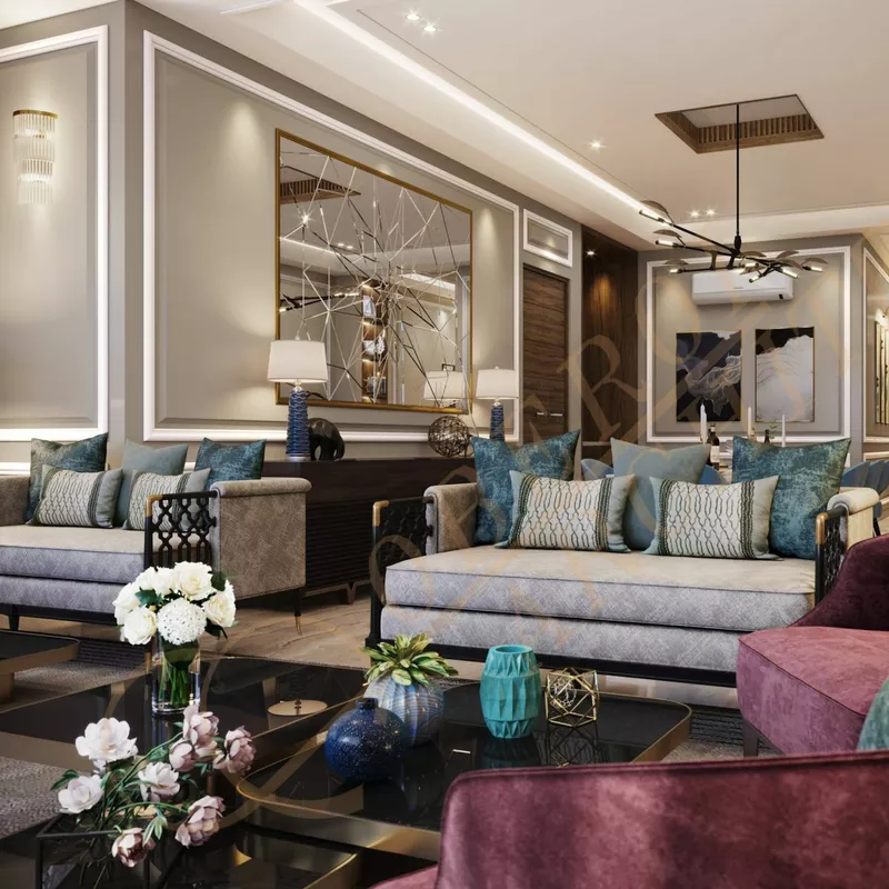 Nature-Inspired Elegance: A Living Room Oasis with Cream Accents and Lush Greenery