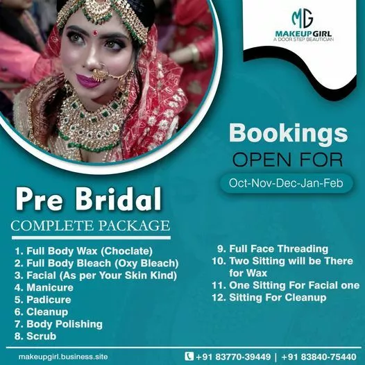 Get Ready to Be a Bride! Pre-Book Our Complete Pre-Bridal Package Now!"
