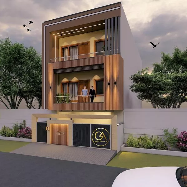 Elegant Residence Design by Grace Architects for Mr. Parashar: 1500 Sq. Ft. in Sector 16, Faridabad