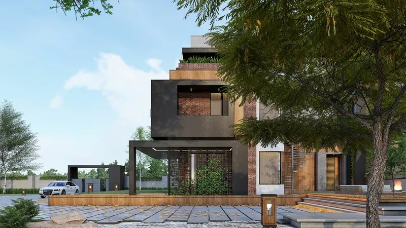 Elevating Urban Living: Utopia House's Innovative Use of Cantilevered Roofs