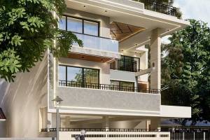 Elegant Minimalism: A Functional and Luxurious Joint Family Bungalow by Concept Space Architects" - Professional Services in Noida