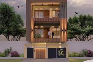 Elegant Residence Design by Grace Architects for Mr. Parashar: 1500 Sq. Ft. in Sector 16, Faridabad - Architects in Faridabad