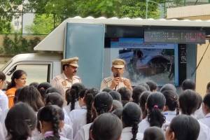 "Gurugram Police Leads Road Safety Awareness at GWPS: A Lesson in Responsibility